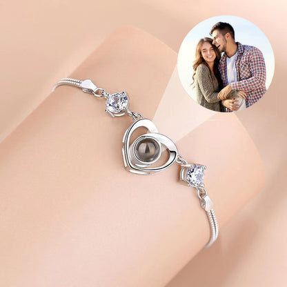 Heart Shaped/Sphere Photo Projection Bracelet