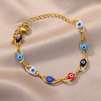 Enamelled Lucky Beaded Bracelet Prayer Jewelry For Women