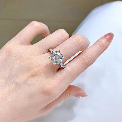 5 Carat Full Moissanite Luxury Silver Ring