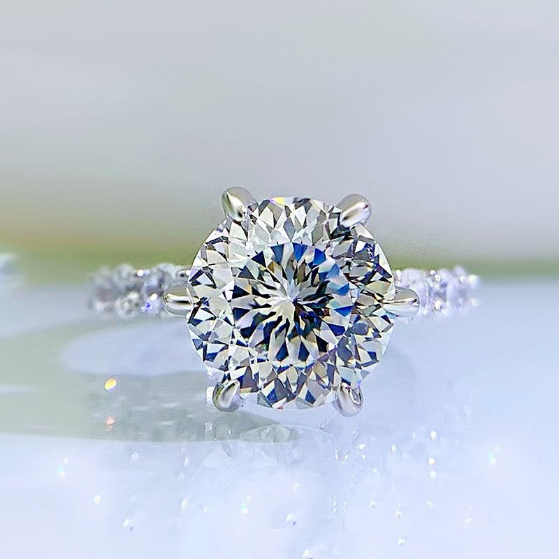 5 Carat Full Moissanite Luxury Silver Ring