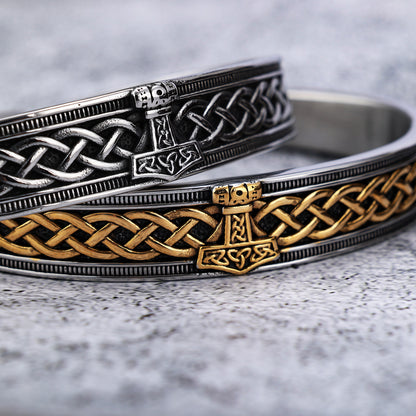 Stainless Steel Viking Rune Cuff Bracelets