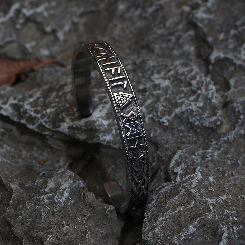 Titanium Steel Viking Rune Bracelet