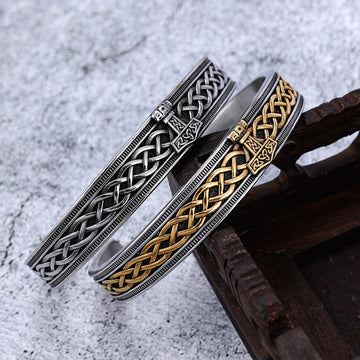 Stainless Steel Viking Rune Cuff Bracelets