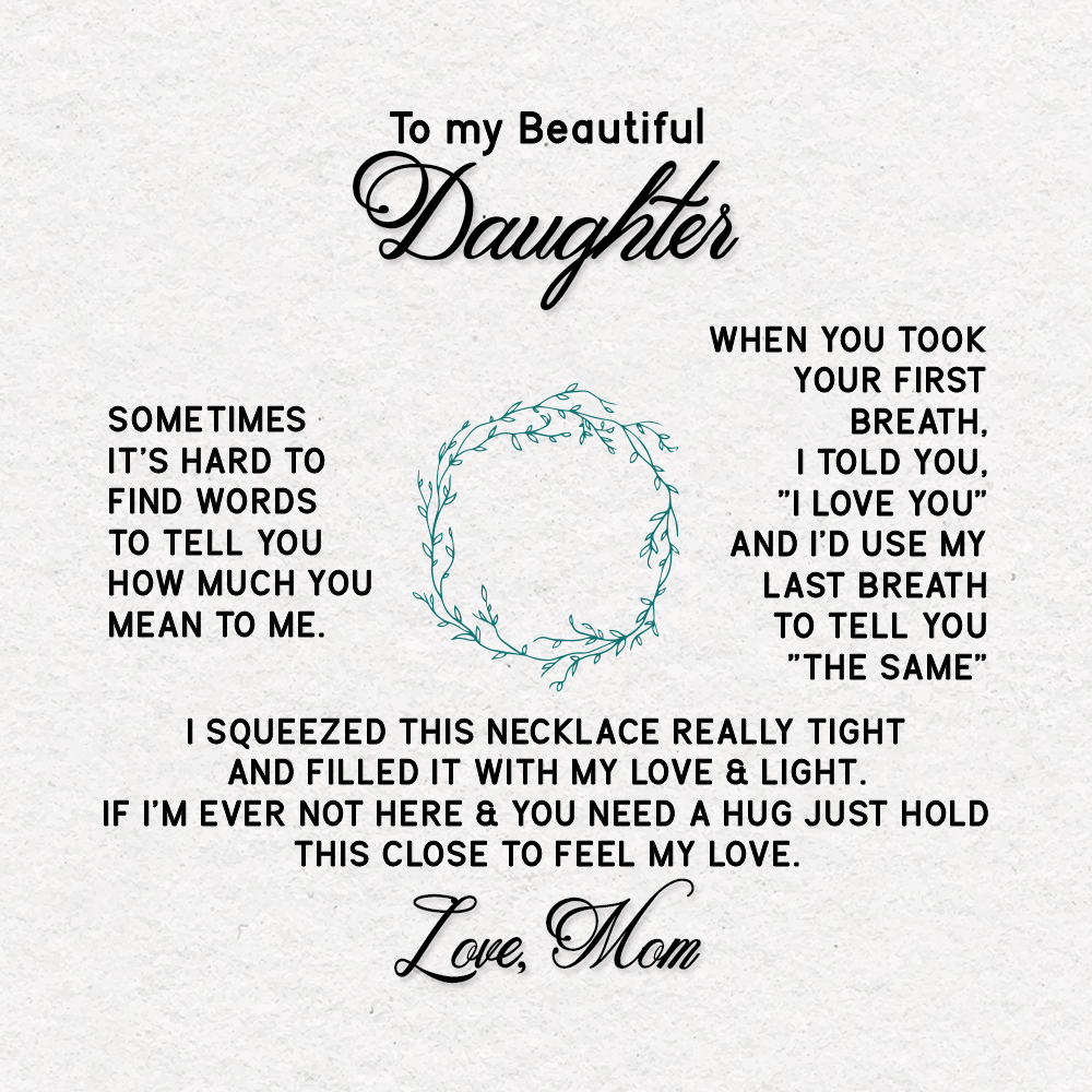 To Daughter Message Card