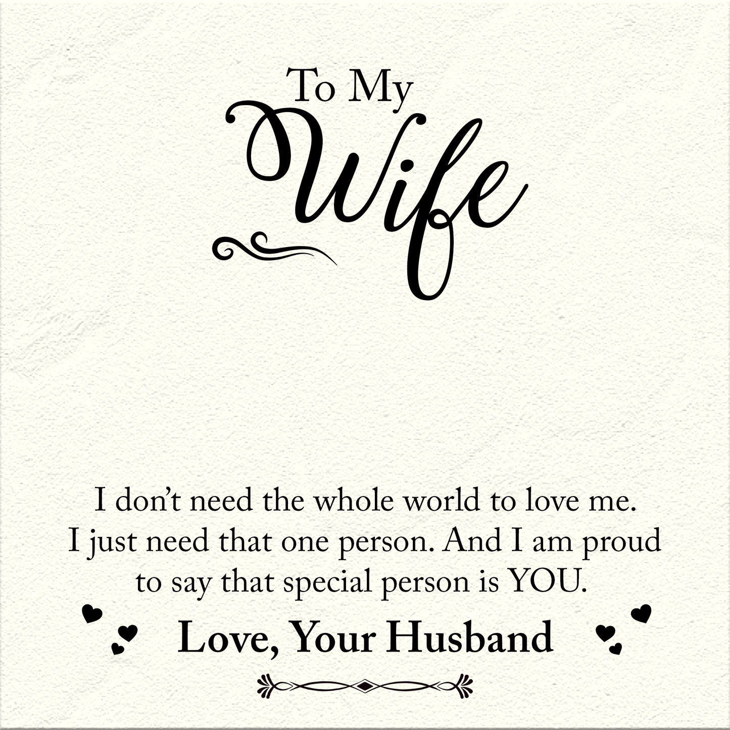 To Wife Message Card