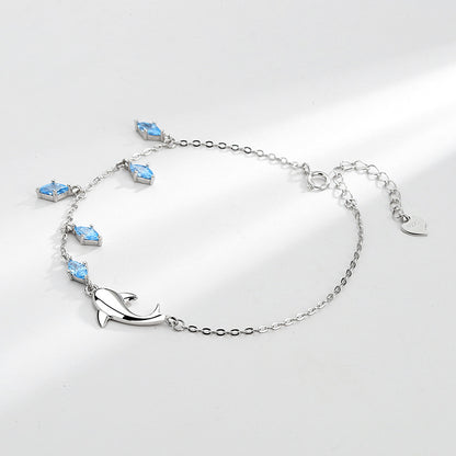 Sterling Silver Dolphin Love Bracelet